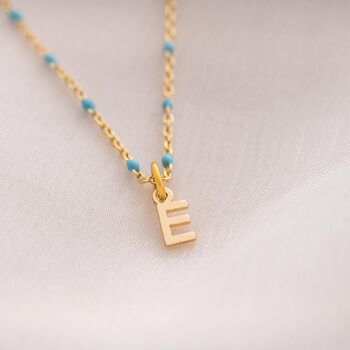 Mini Letter Enamel Bead Chain Personalised Necklace, 3 of 8