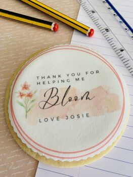 Large Personalised Thank You Teacher Biscuit Gift, 4 of 9