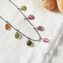 Black Rhodium Silver Tourmaline Pebble Drop Necklace, thumbnail 7 of 10