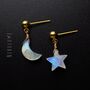 Moon And Star Moonstone Stud Earrings, thumbnail 1 of 12