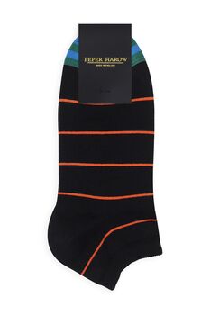 Thin Stripe Black And Teal Men's Trainer Socks Bundle, 2 of 5
