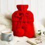 Hot Water Bottle Cover Knitting Kit Red, thumbnail 1 of 3