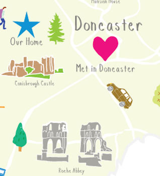 Personalised South Yorkshire Map: Add Favourite Places, 3 of 4