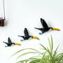 Set Of Three Handmade Ceramic Flying Toucans, thumbnail 1 of 2