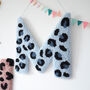 Blue Leopard Print Decorative Letter, thumbnail 1 of 6
