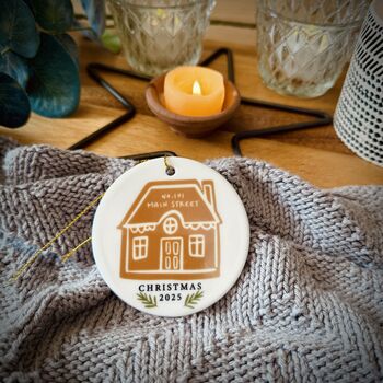 Personalised Gingerbread House Christmas Tree Decoration, 2 of 2