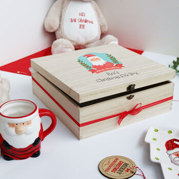 Personalised Santa Christmas Eve Wooden Box, 4 of 6
