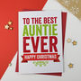 Best Aunty, Aunt, Auntie Christmas Card, thumbnail 1 of 3