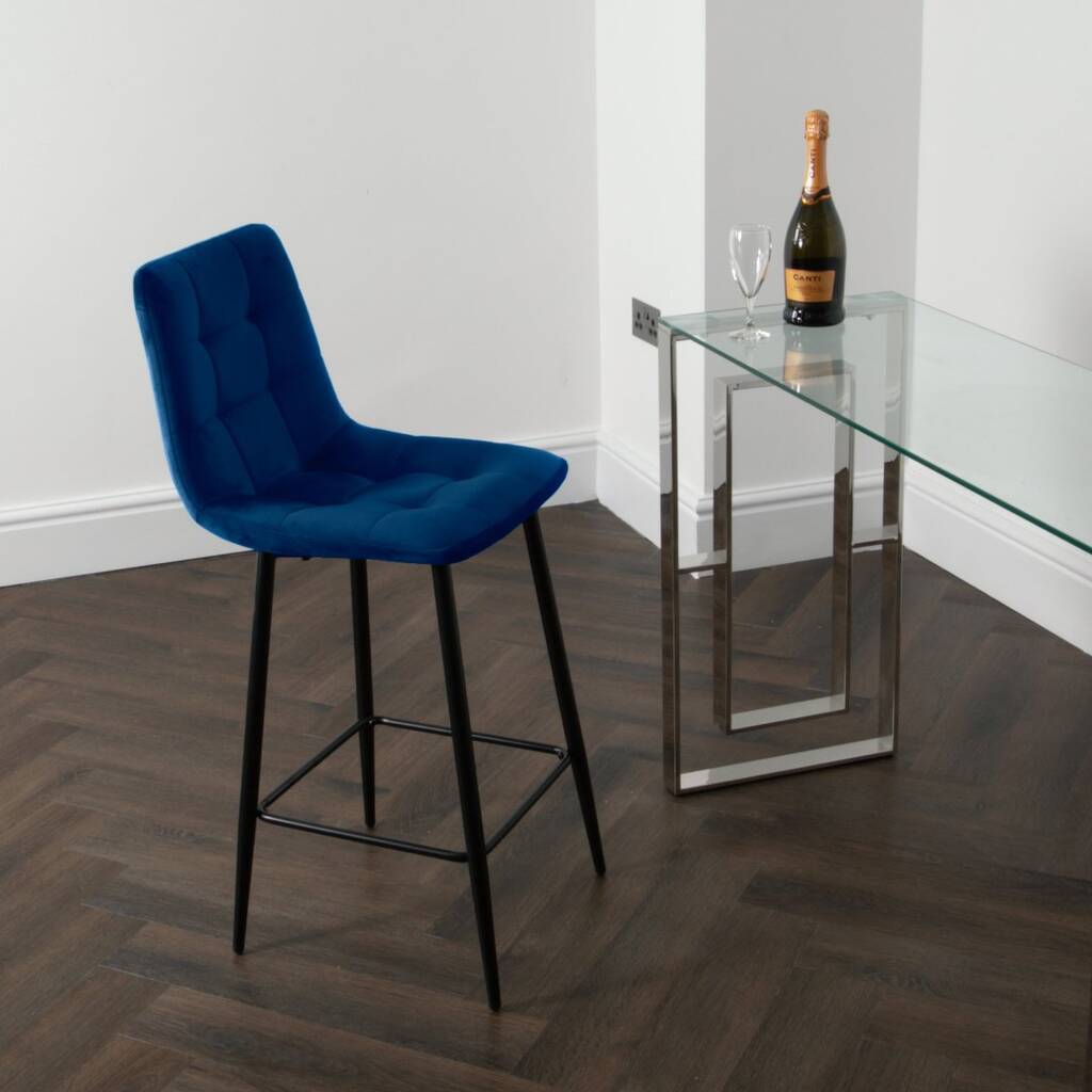 Set Of Two Navy Breakfast Bar Stools By Lime Lace