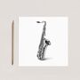 Saxophone – Hand Drawn Music Greeting Card Illustration, thumbnail 1 of 6