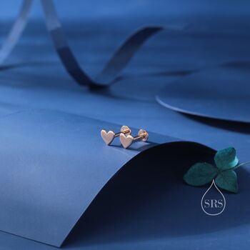 Sterling Silver Tiny Heart Earrings, 4 of 12