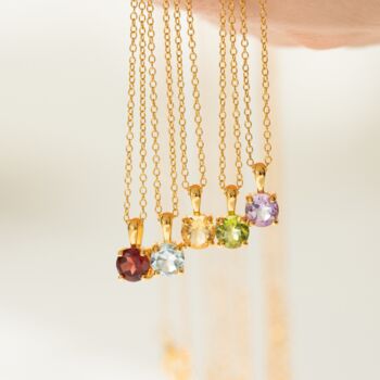 Lavender Amethyst Solitaire Pendant Necklace In Silver And Gold, 3 of 11