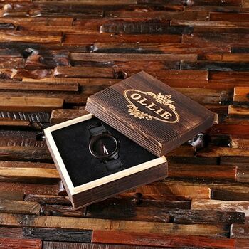 Wood Watch With Engraved Wood Box, 2 of 7