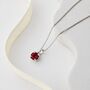 Ruby Red Swarovski Crystal Single Stone Necklace, thumbnail 3 of 7