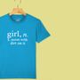 'Girl: Noise With Dirt' Definition T Shirt For Girls, thumbnail 9 of 12