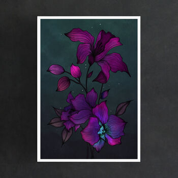 Purple Orchids Giclée Art Print, 4 of 6