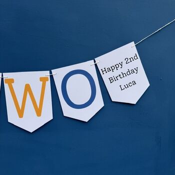 Personalised Two Birthday Banner : 2nd Birthday Party Decoration, 4 of 8