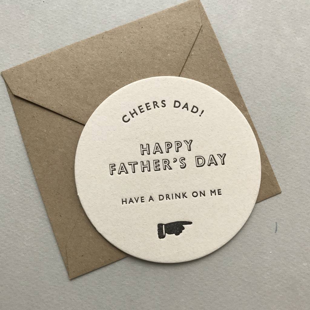 Father S Day Beer Mat Card By Little Red Press