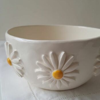 Handmade Ceramic Daisy Bowl, 5 of 8