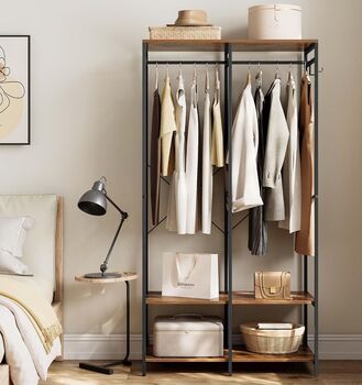 Portable Wardrobe With Hanging Rods And Shelves, 3 of 12