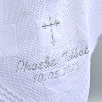 Personalised White Shawl For Christening, 4 of 4