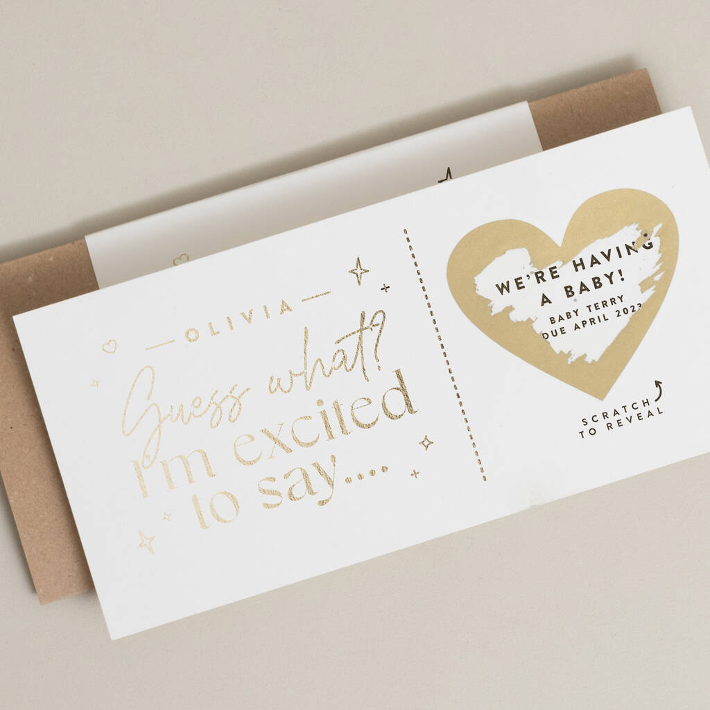 Pregnancy Announcement Scratch Card By Twist Stationery