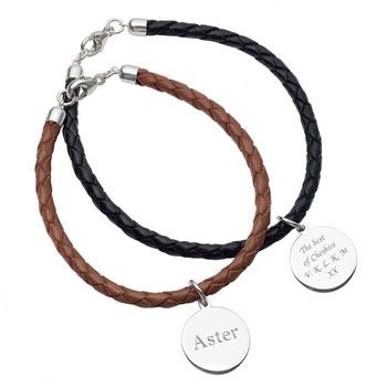 Leather And Sterling Silver Friendship Bracelets, 2 of 4