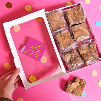 Personalised Birthday Gooey Brownies Gift Box, 3 of 6