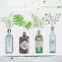 Gin Bottles Watercolour Painting Art Print, thumbnail 1 of 1