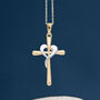 Mixed 9ct Gold Heart Cross Necklace, thumbnail 1 of 11