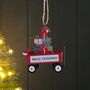 Robins And Gifts In A Cart Hanging Christmas Decoration, thumbnail 2 of 2