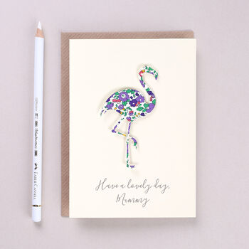Personalised Liberty Flamingo Mother's Day Card, 3 of 5