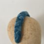 Teal Velvet Padded Braided Headband 'Clara', thumbnail 4 of 10