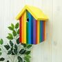 Rainbow Stripe Personalised Bird Box, thumbnail 5 of 6