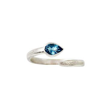 Blue Topaz And Silver Snake Ring, 4 of 5