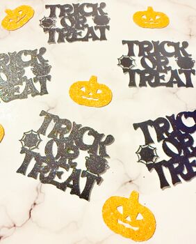 25 X Trick Or Treat Confetti, Pumpkin, Halloween Party Table Decor, 2 of 5