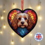 Cavapoo Stained Glass Effect Heart Suncatcher, thumbnail 6 of 6