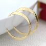 Worn Gold Plated Hammered Hoop Earrings, thumbnail 2 of 3