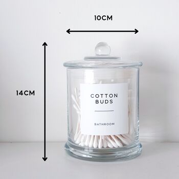 Luxury Clear Glass Bathroom Jar With Airtight Lid, 3 of 11