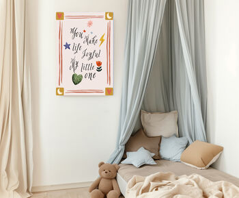 'You Make My Life Joyful Little One' Nursery Art Quote Print, 3 of 3