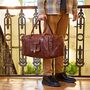 Personalised Brown Leather Holdall With Zipped Pockets, thumbnail 4 of 11