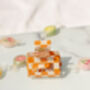 Orange Checkerboard Rectangle Claw Hair Clip, thumbnail 2 of 7