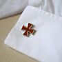 Red Cross Cufflinks Gift Enamel And Silver Trimmed Design For Men, thumbnail 2 of 5