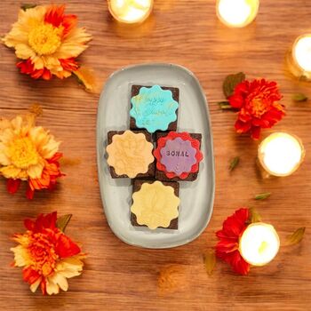 Diwali Belgian Chocolate Brownie Gift Box, 2 of 6