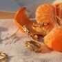 'Rodeo' Gemstone Dainty Gold Hoop Earrings, thumbnail 2 of 8