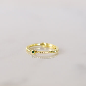 14k Gold Plated Emerald Zircon Ring, 4 of 9