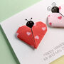 Personalised Love Bug Origami Happy Wedding Day Card, thumbnail 4 of 4