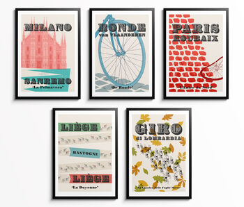 Monuments Cycling Art Poster 'Liege Bastogne Liege', Gift For Cyclist, 8 of 8