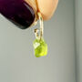 9ct Gold Natural Peridot Hoops, thumbnail 3 of 4