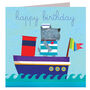 Happy Birthday Dog Boat Card, thumbnail 2 of 5